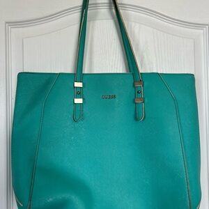 GUESS Teal Green Tote Bag with Double Straps